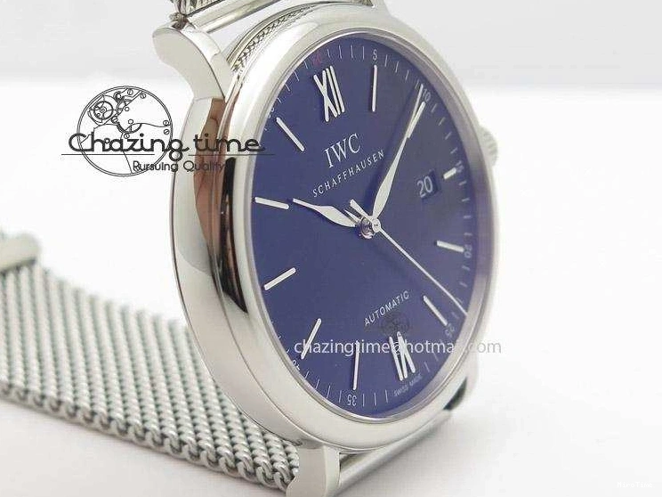 MIROTIME 1218 Portofino SCHAFFHAUSEN SS MKF 1:1 Best Edition Black Dial On Mesh Bracelet A Sporty 7342